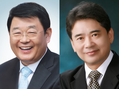 박성효 전 대전시장(왼쪽)과 육동일 충남대 교수(오른쪽).