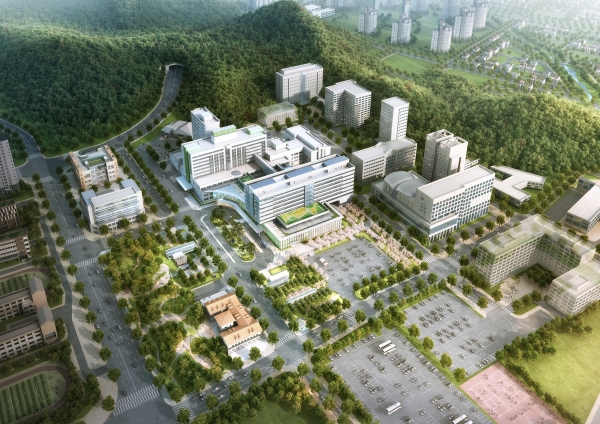 건양사이버대학교 및 대전캠퍼스(건양대, 건양대병원, 제2병원(완공 예정)) 전경 조감도