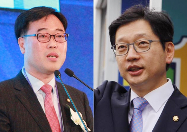 김기식 금융감독원장(왼쪽)과 김경수 더불어민주당 국회의원. 출처=페이스북.