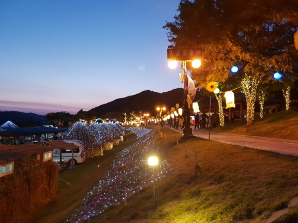4일  2018 공주 석장리 세계구석기축제가 공주 석장리박물관 일원에서 개막식을 갖고 화려한 막을 올렸다. 사진은 야경이 아름다운 구석기 축제.