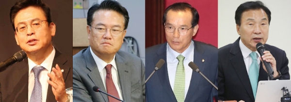 왼쪽부터 자유한국당 정우택 의원, 정진석 의원, 바른미래당 김중로 의원, 손학규 대표.