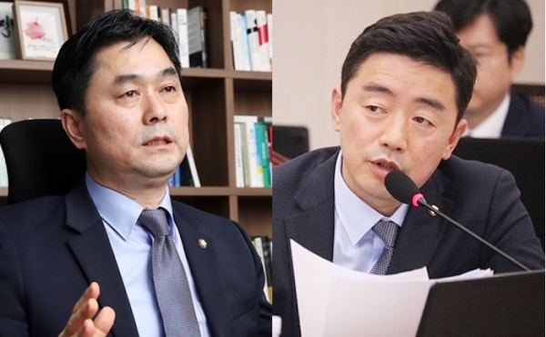 더불어민주당 김종민 의원(왼쪽)과 강훈식 의원. 자료사진