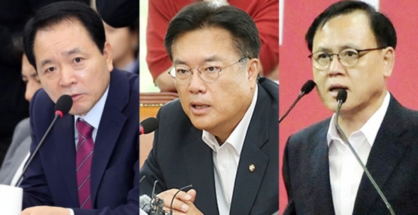 왼쪽부터 자유한국당 성일종, 정진석, 이명수 의원.