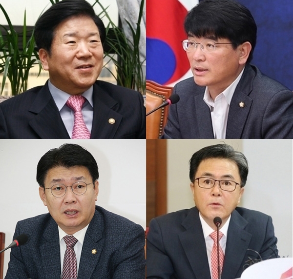 사진 윗줄 더불어민주당 박병석-박완주 의원, 아랫줄 자유한국당 정용기-김태흠 의원. 자료사진