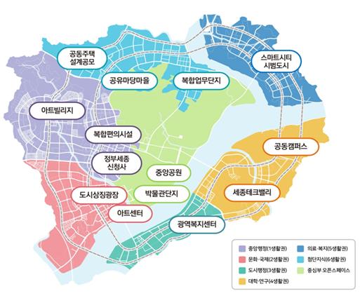 13일 김진숙 행정중심복합도시건설청장이 정부세종청사에서 정례기자회견을 통해  '2019년 행복도시 건설 업무계획'을 발표했다. 사진은 주요 프로젝트 안내도.