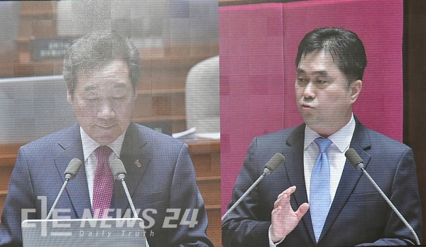 김종민 더불어민주당 의원이 19일 국회 대정부질문에서 여당과 야3당이 합의한 선거법 개정안 통과 필요성을 강조했다.