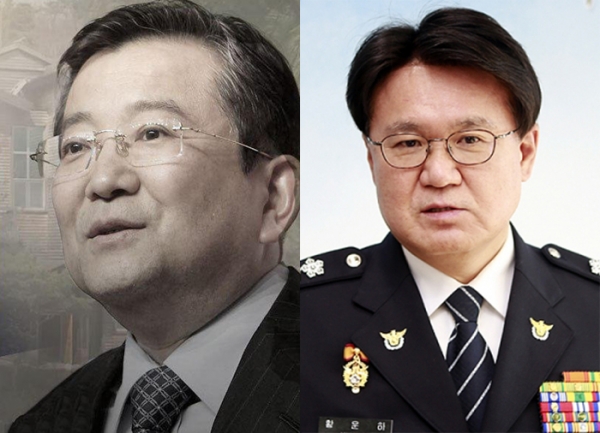 김학의 전 법무부 차관(왼쪽)과 황운하 대전지방경찰청장. 자료사진