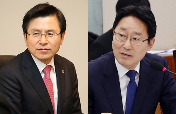 더불어민주당 박범계 의원(오른쪽)이 25일 한 라디오 방송에 출연해 이른바 ‘김학의 사건’과 관련해 황교안 자유한국당 대표를 정 조준했다.