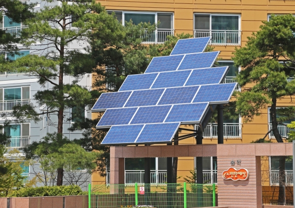 당진 태양광 설비 설치 모습(e편한세상아파트)