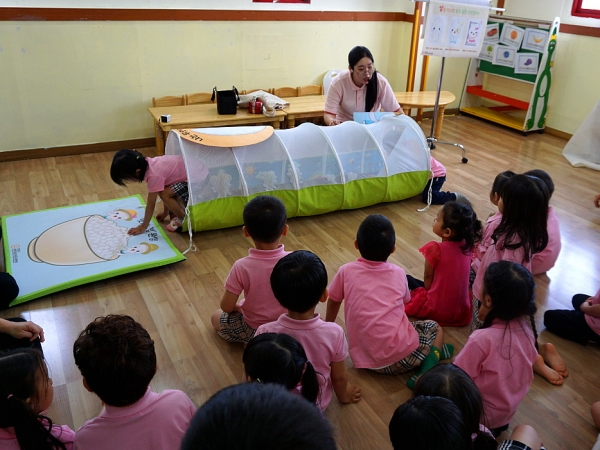 당진시어린이급식관리지원센터 2차 방문교육 장면(지난 11일 꿈동산어린이집)