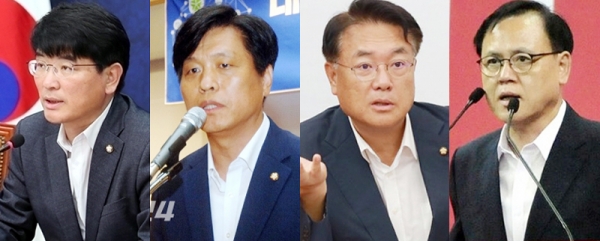 왼쪽부터 더불어민주당 박완주-조승래 의원, 자유한국당 정진석-이명수 의원.