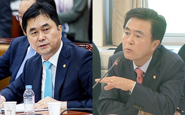 김종민 더불어민주당 의원(왼쪽)과 김태흠 자유한국당 의원.