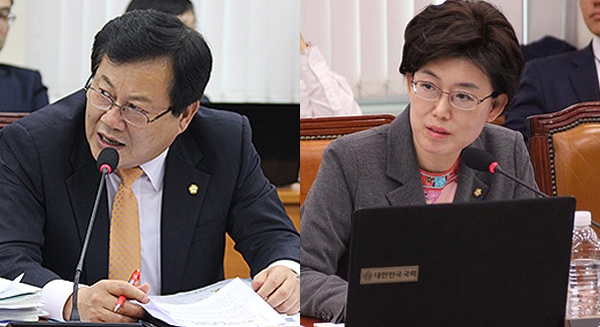 자유한국당 이은권 의원(왼쪽)과 최연혜 의원.