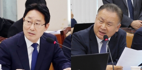 더불어민주당 박범계 의원(왼쪽)과 이상민 의원.