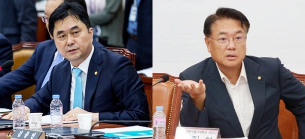김종민 더불어민주당 의원(왼쪽)과 정진석 자유한국당 의원이 지난 22일 문재인 대통령 국회 시정연설을 통해 강조한 공정경제와 확장예산 정책에 상반된 해석을 내놨다.