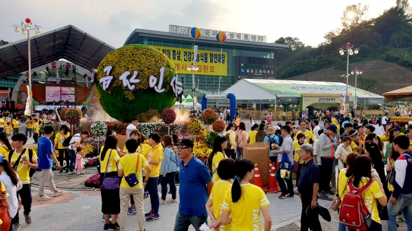 방문객으로 인산인해를 이룬 금산인삼축제.
