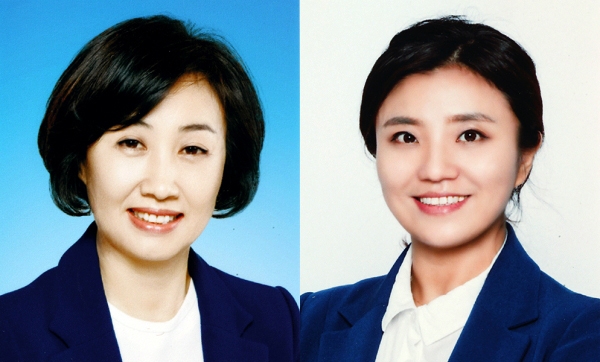 김소연 전 대전시의원(오른쪽)을 명예훼손한 혐의로 기소된 채계순 대전시의원(왼쪽) 재판에 민주당 소속 구의원들이 증인으로 채택됐다.