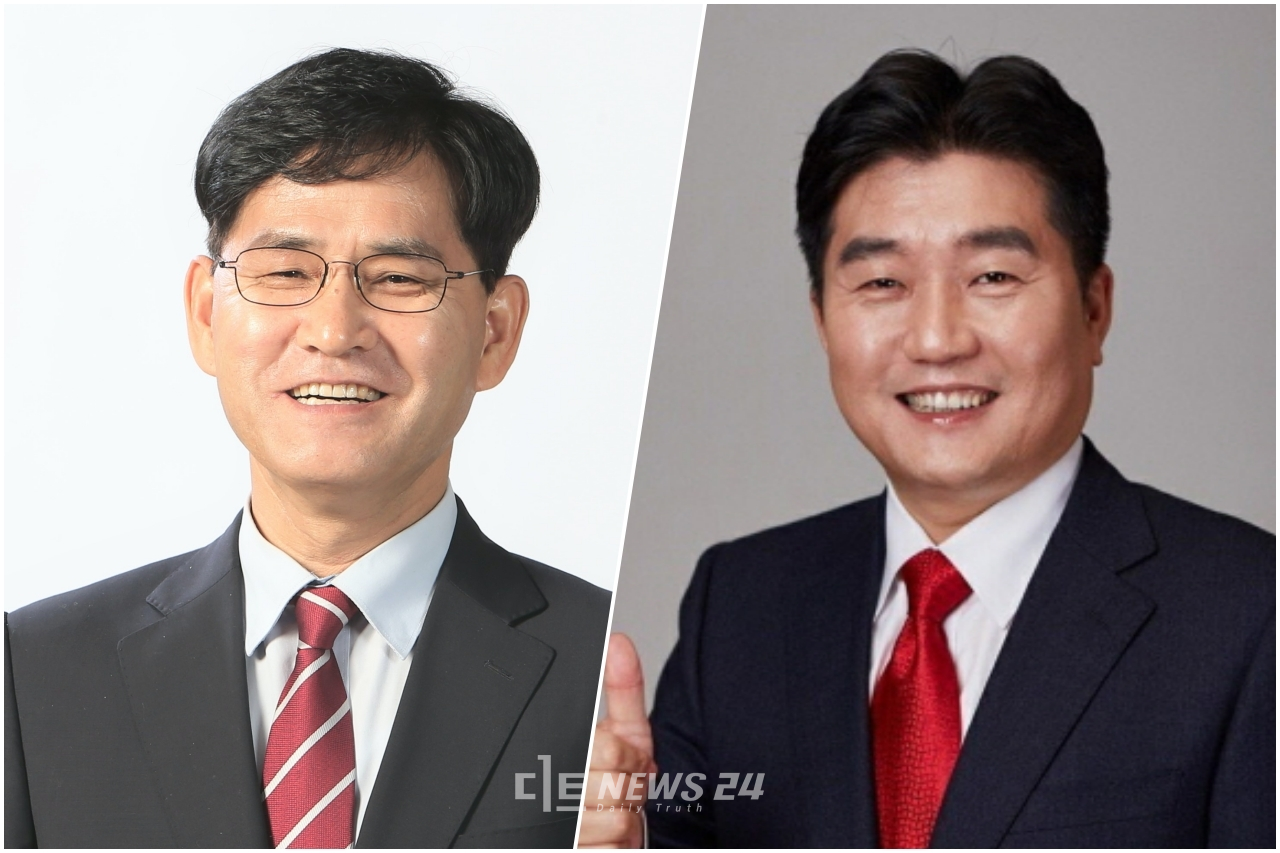 미래통합당 이창수 천안병 국회의원 예비후보(왼쪽)와 박중현 예비후보.