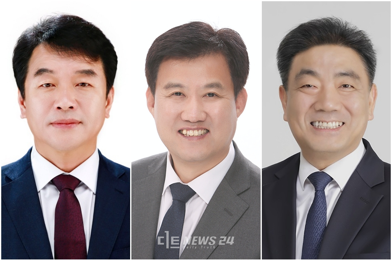 (왼쪽부터)문진석·이충렬·전종한 더불어민주당 천안갑 국회의원 예비후보.