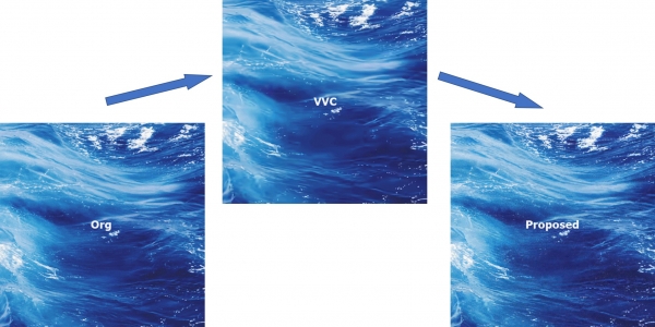 주어진 사진에 기존 압축 기술 VVC(Versatile Video Coding)를 적용한 뒤, ETRI-PQE을 적용해 화질을 개선한 사진.