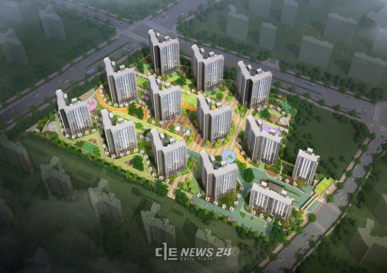 충남 내포신도시 예산지역 민간 공동주택 개발이 본격 착수된다. 이지더원 2차 아파트 조감도.