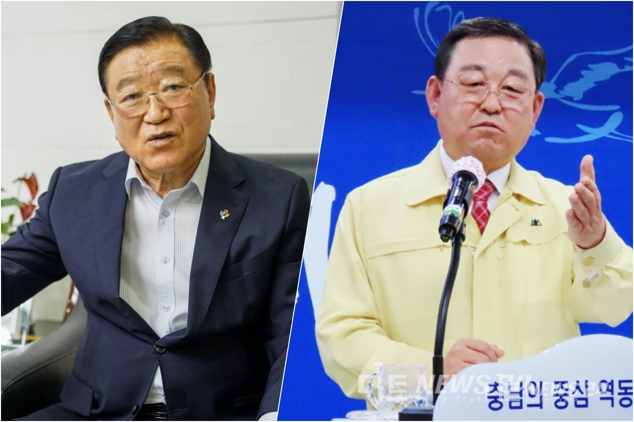 김석환 홍성군수(왼쪽)와 황선봉 예산군수.