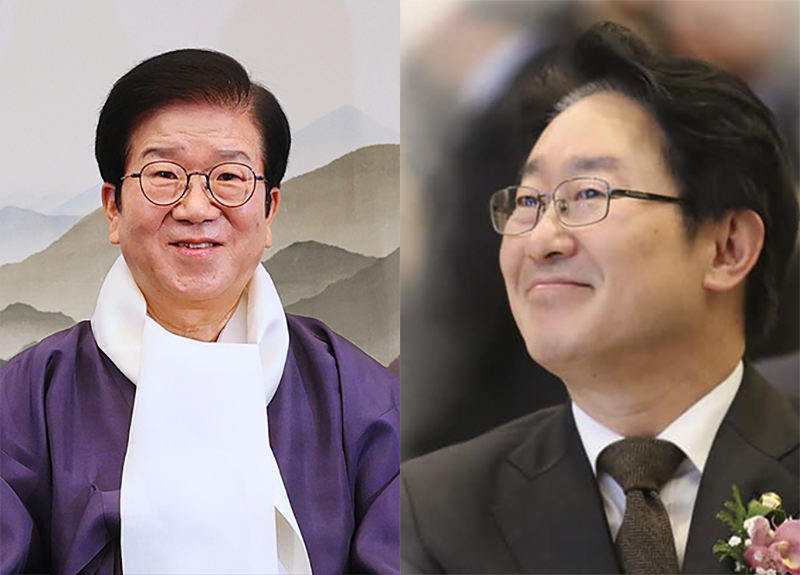 대전 출신 박병석 국회의장(왼쪽)과 박범계 법무부 장관 후보자.