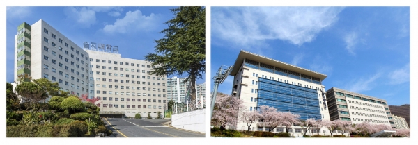 을지대학교 대전캠퍼스(왼쪽)와 성남캠퍼스 전경. 사진 을지대 제공