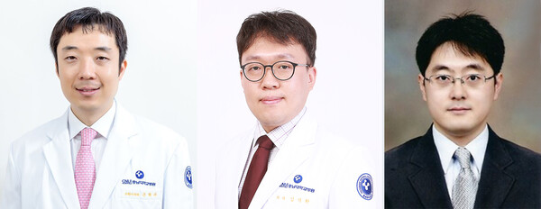 좌측부터 충남대학교병원 은혁수 교수, 김석환 교수, 한국과학기술원 정원일 교수.