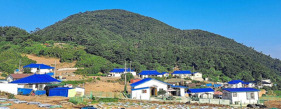 가의도 북항 지붕 및 담장도색. 태안군 제공.