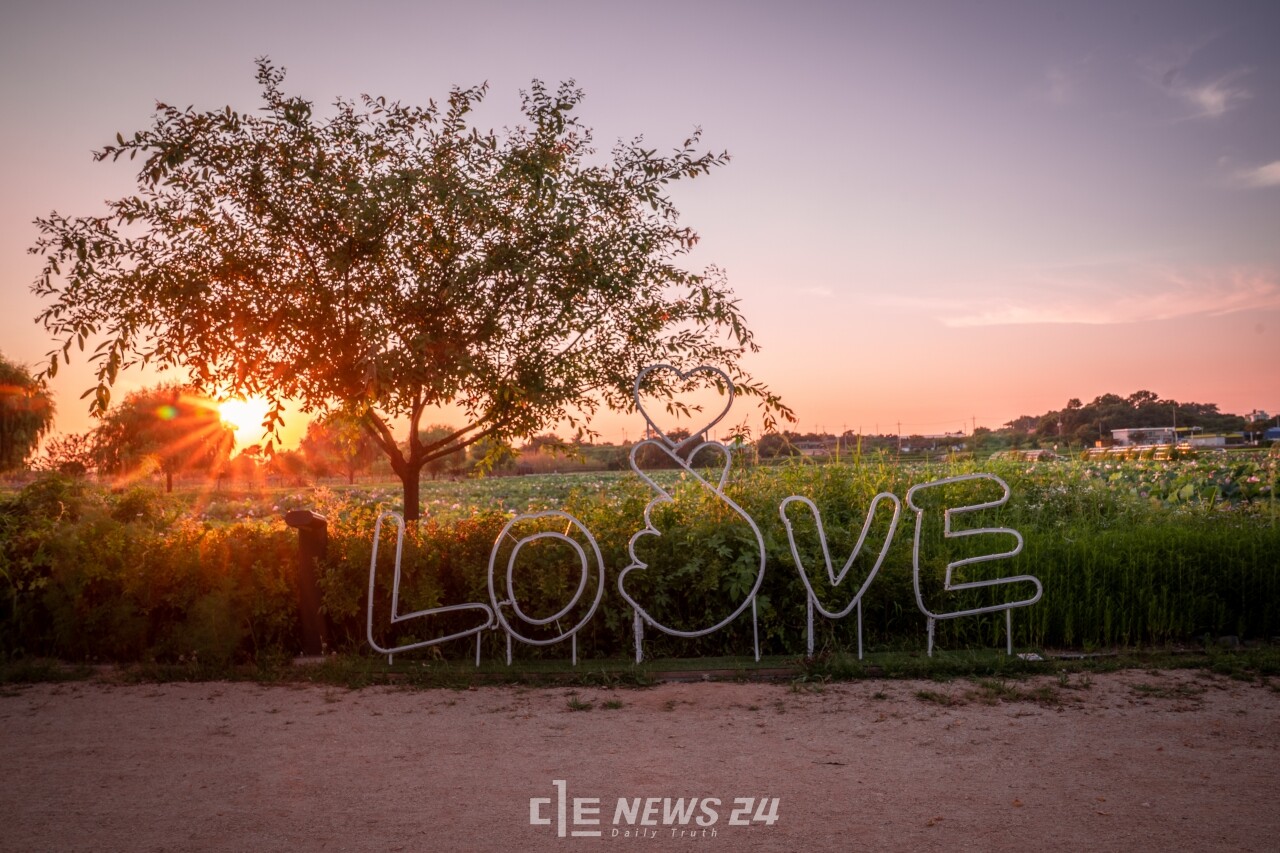 합덕제 옆으로 지나는 버그내순례길. 황재돈 기자.