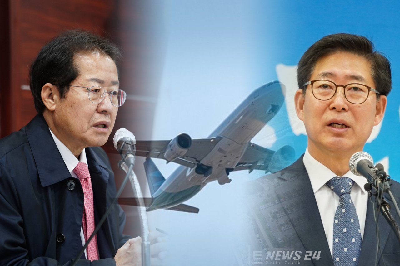 준표 국민의힘 대선 경선 후보가 지난 19일 충남방문 일정서 밝힌 ‘지방공항 무용론’ 주장에 파장이 일고 있다. 황재돈 기자.