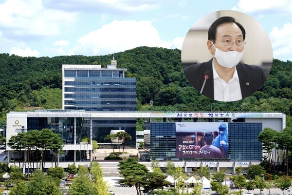 천안시가 역대 최대인 1조 7,369억 원의 국비를 확보하는 성과를 거뒀다. 사진은 박상돈 천안시장과 천안시청 전경. 윤원중 기자