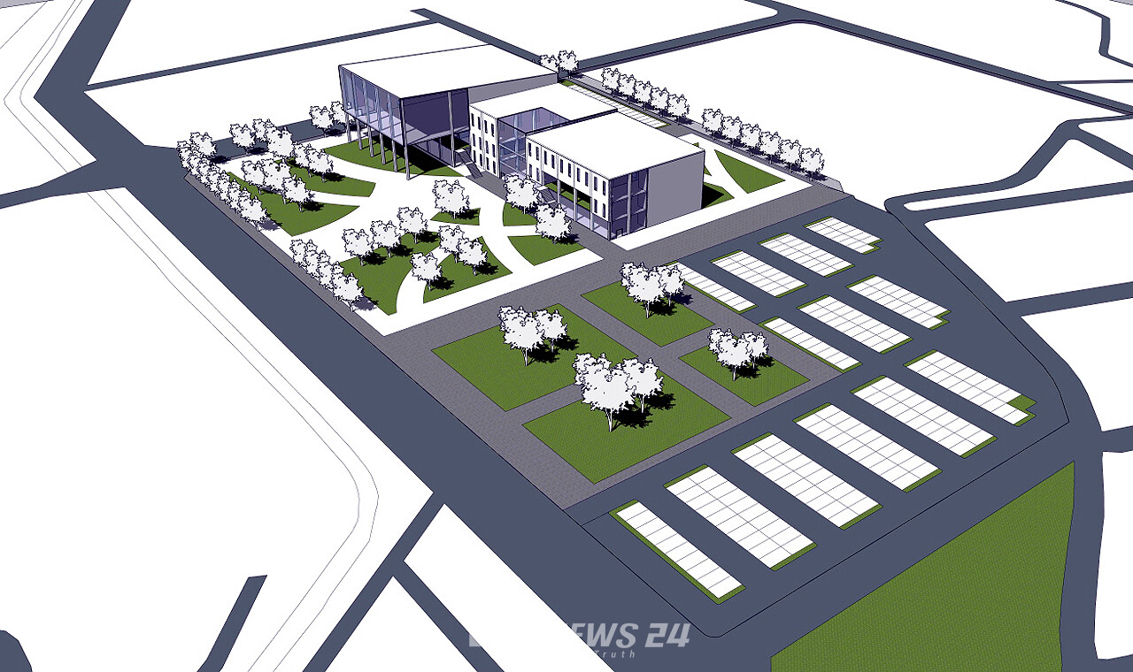 충남 부여군에 설립되는 '국립 동아시아 역사도시진흥원' 조감도. 국책사업임에도 자치단체자본보조사업으로 편성되면서 100억 원이 넘는 자부담이 불가피한 상황이다. 부여군청 제공.