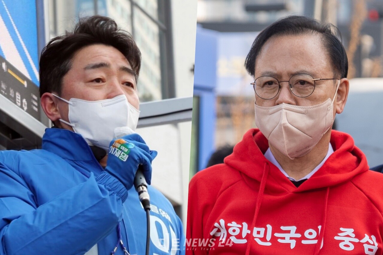 충남 정치권에서 윤석열 국민의힘 대선 후보와 안철수 국민의당 대선 후보의 단일화 무산을 두고 엇갈린 전망을 내놓았다. 사진은 강훈식 더불어민주당 충남도당위원장(왼쪽)과 이명수 국민의힘 충남도당위원장.