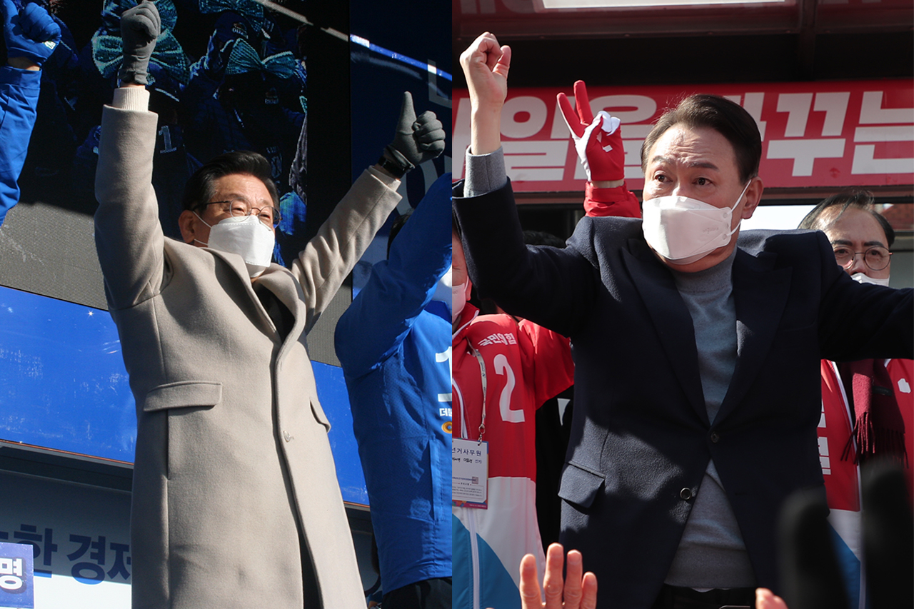 이재명 더불어민주당 대선 후보와 윤석열 국민의힘 대선 후보가 하루 간격을 두고 충청을 돌면서 지역 민심 끌어안기에 열을 올렸다.