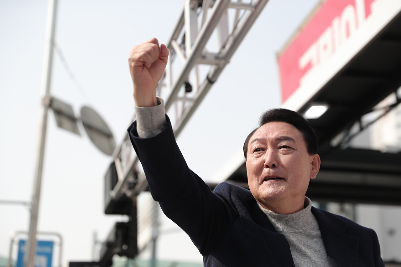 윤석열 국민의힘 대선 후보가 대한민국 제20대 대통령에 당선됐다. 국민의힘 선대본부 제공.