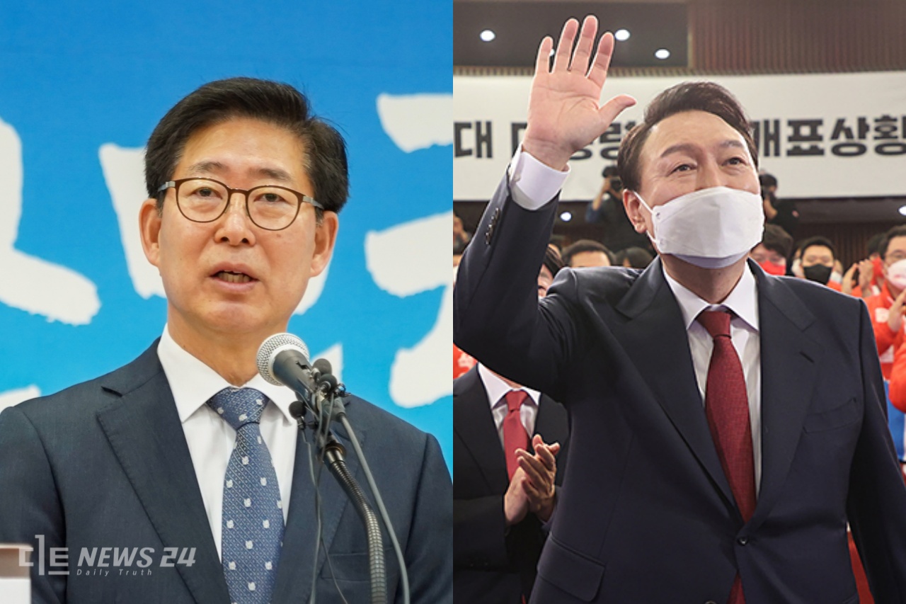 양승조 충남지사가 10일 제20대 대통령선거에서 승리한 윤석열 당선인에 축하메시지와 함께 ‘저출산·고령화·사회양극화’ 문제 해결에 관심을 당부했다