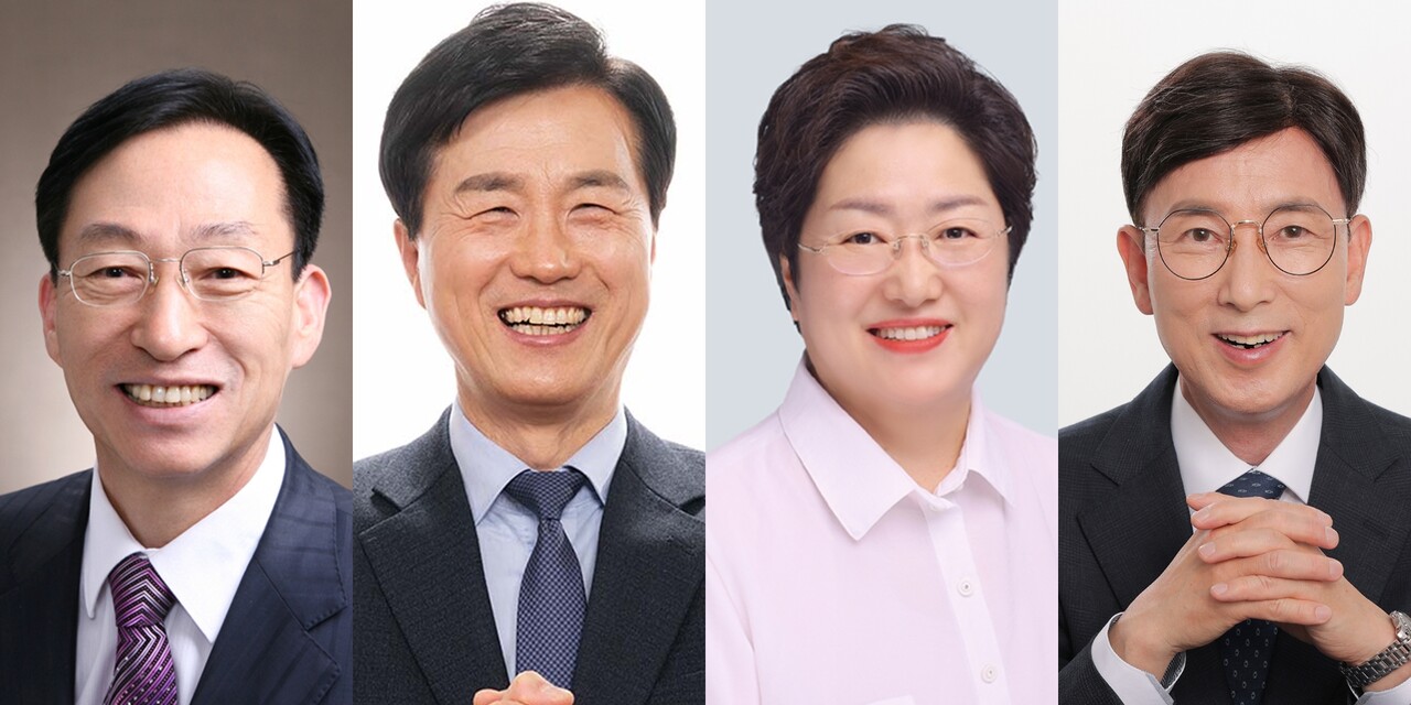 대전교육감 후보들. 왼쪽부터 설동호, 성광진, 정상신, 김동석 후보.