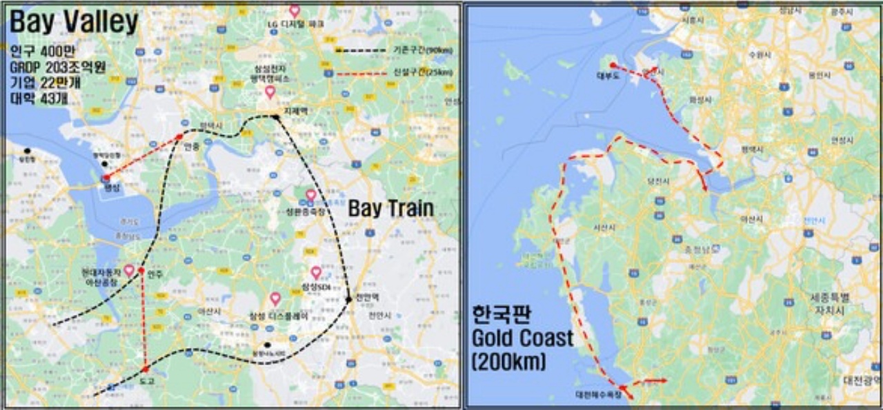 김태흠 국민의힘 충남지사 후보와 김은혜 경기지사 국민의힘 후보가 구상한 충남북부와 경기남부 상생발전 전략안. 김태흠 후보 캠프 제공.