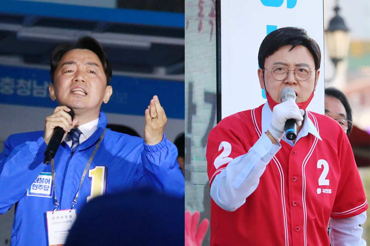 강훈식 더불어민주당 충남도당위원장(왼쪽)과 이명수 국민의힘 충남도당위원장이 6.1 지방선거 공식 선거운동을 마무리하며 SNS에 마지막 ‘지지 호소문’을 올렸다. 양 위원장 페이스북.