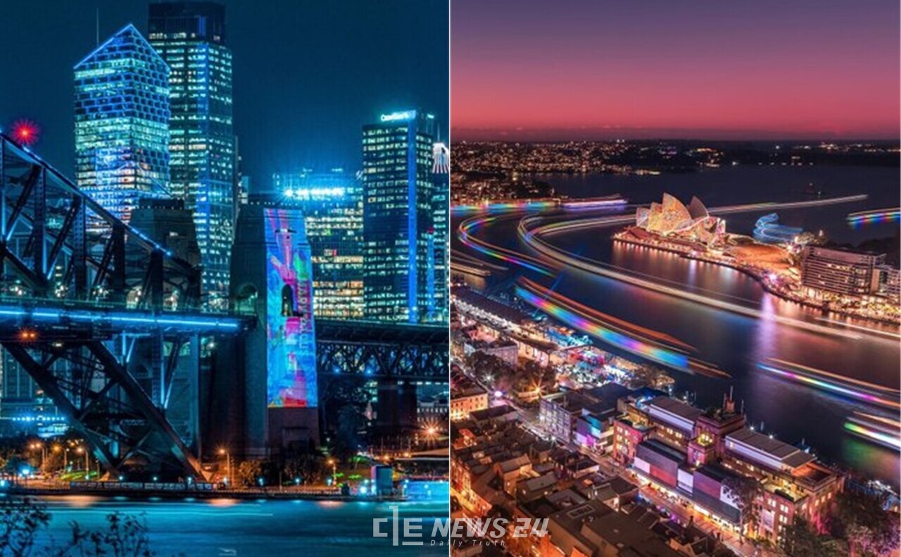 매년 5~6월경 호주에서 열리는 비비드 시드니 야간 축제. 비비드 시드니 공식 홈페이지 제공. 
