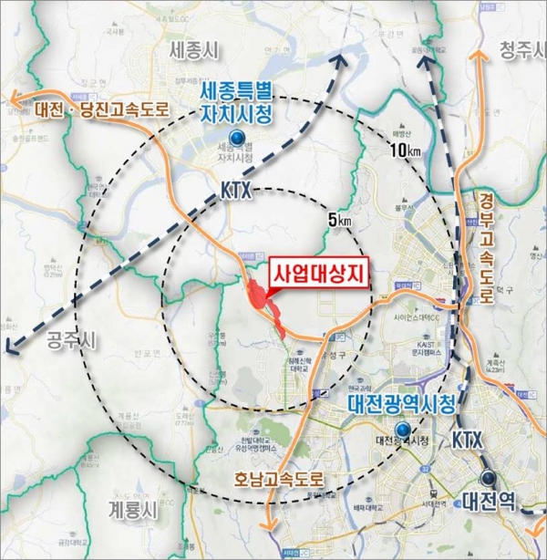 안산첨단국방산단 위치도. 대전시 제공.