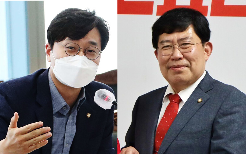 더불어민주당 장철민 국회의원(왼쪽)과 국민의힘 윤창현 국회의원. 자료사진.  