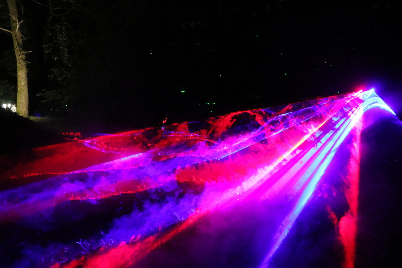 미디어아트로 물들은 관북리 일원. 부여군 제공. 