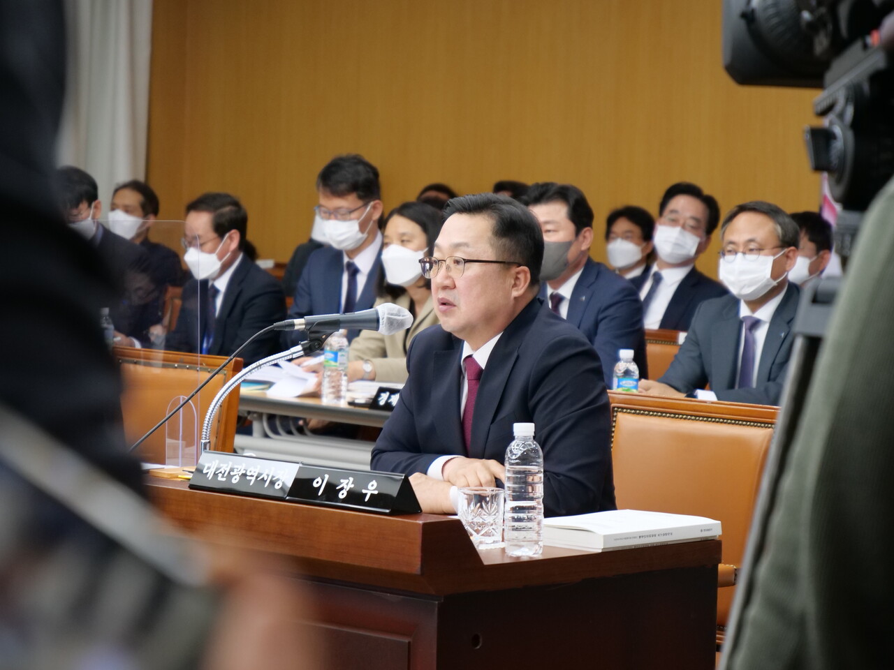 이장우 대전시장이 20일 열린 국회 행정안전위원회 소관 국정감사에서 질의에 답변하고 있다. 한지혜 기자.