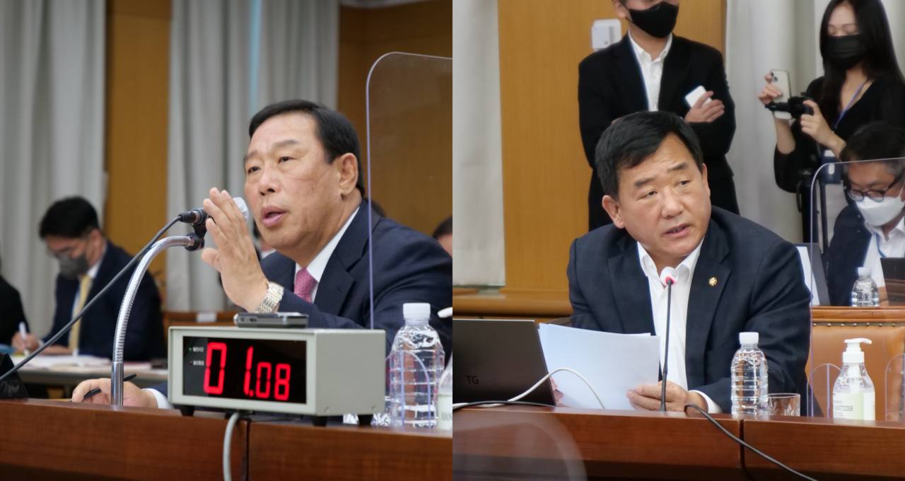 왼쪽부터 최민호 세종시장, 박성민 의원(국민의힘‧울산중구). 김다소미 기자.