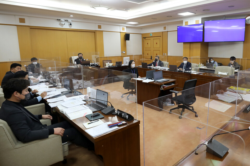 대전시의회 산업건설위원회 회의 모습. 자료사진.