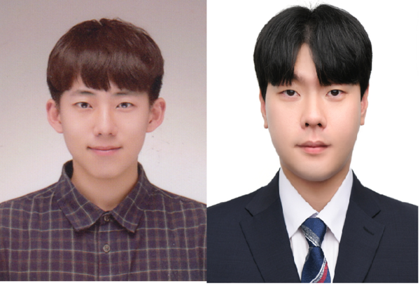 (왼쪽부터) 한밭대 전자공학과 조성준, 양우열 대학원생