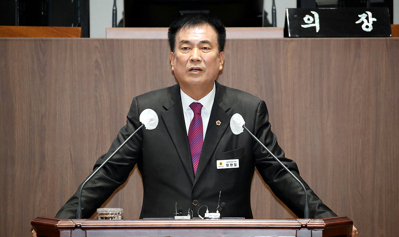 방한일 충남도의원은 16일 열린 제341회 정례회 4차 본회의 5분발언을 통해 ‘충남의병기념관’은 우리나라 최초로 의병운동이 시작된 예산군 충의사에 건립해야 한다고 주장했다. 충남도의회 제공.